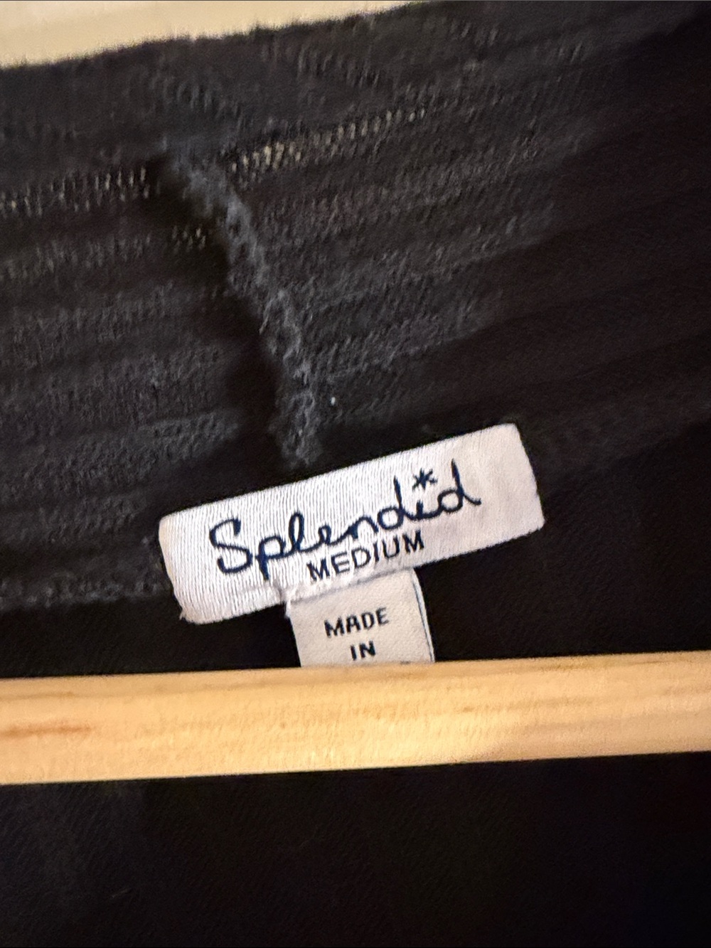 Splendid Black Rib Knit Open Cardigan - Picture 2 of 9